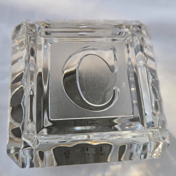 Waterford Ireland Lead Crystal Quartz ABC Block Clock Baby Gift - Picture 6 of 9